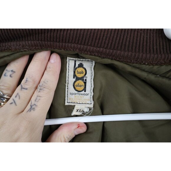 Vtg 70s 80s Bob Allen Mens XL Thrashed Suede Trim Shooting Hunting Jacket USA - Picture 16 of 16